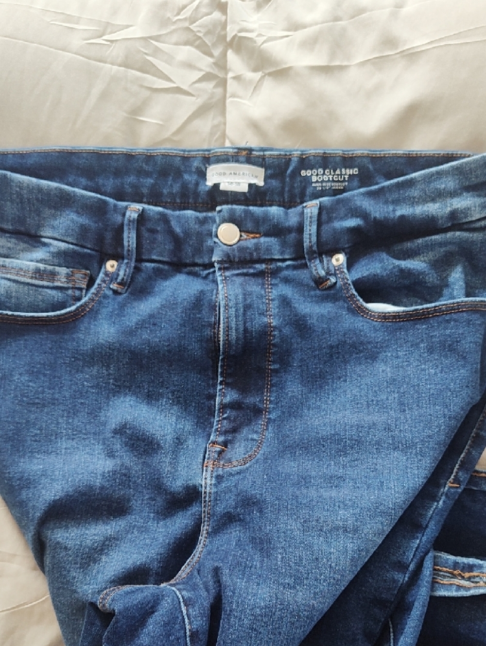 Good American Dark Blue Bootcut Jeans - Picture 2 of 4